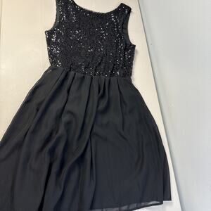 Ali & Kris Black Sequin Holiday Party Dress